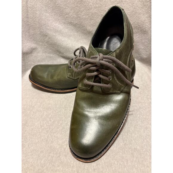 UGG Hixon Oxfords Men’s Size 8.5 Distressed Olive Green Leather Shoes. - Picture 1 of 10